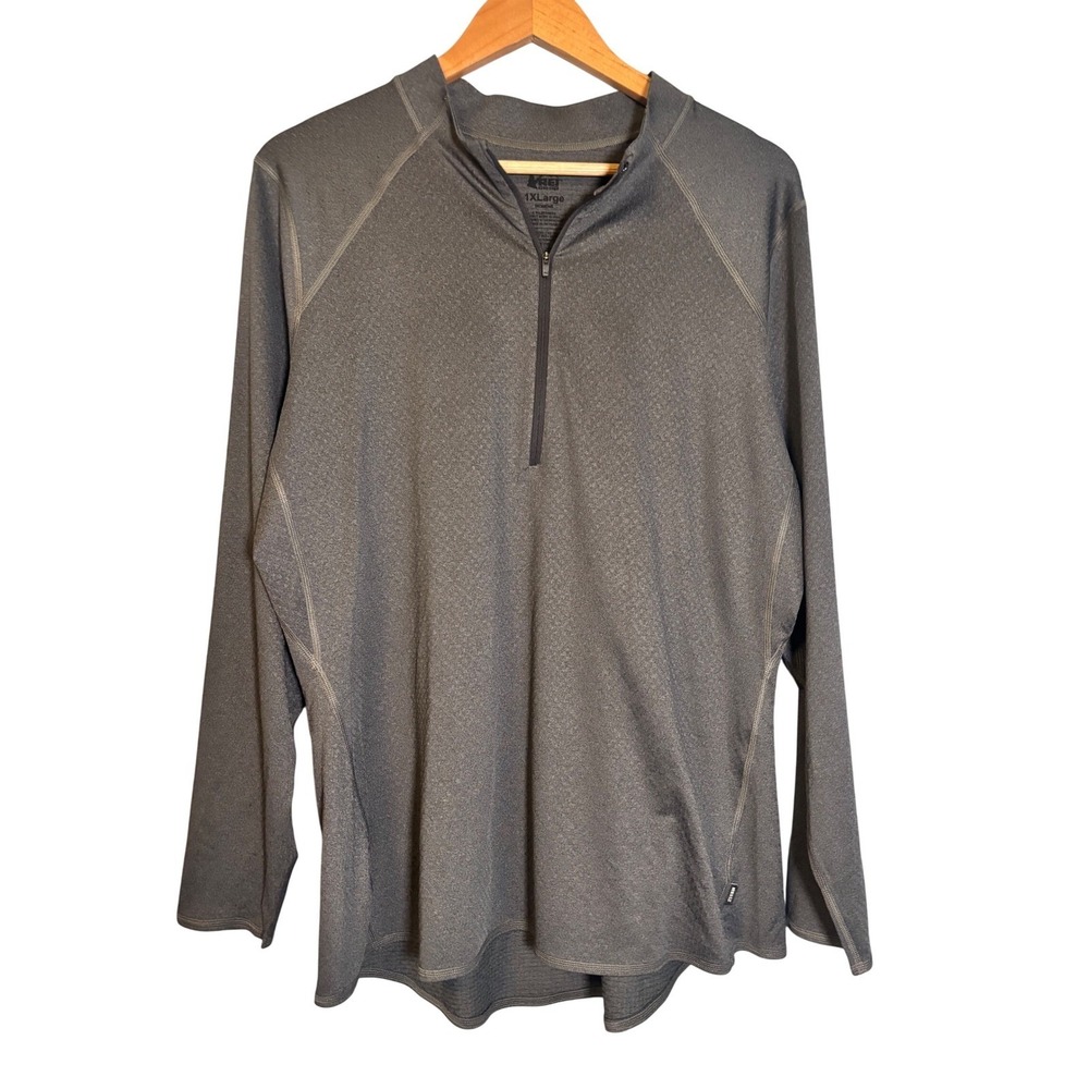 REI Womens Gray Long Sleeve Quarter Zip Pullover Size 1X Outdoor Athletic Hiking - Picture 2 of 10